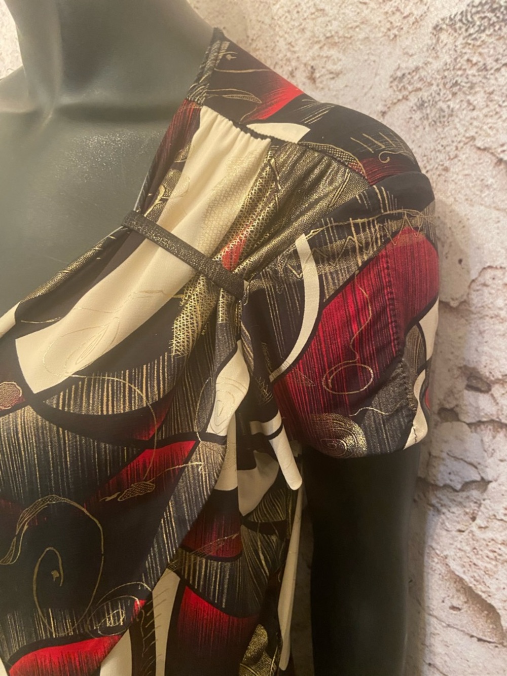 Joseph Ribkoff Multi Coloured Rouched Stretch Dress - Picture 3 of 10